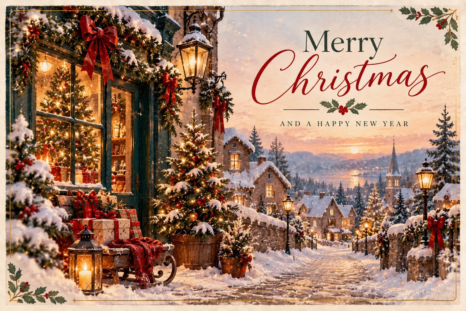 Holiday Lane Christmas postcard