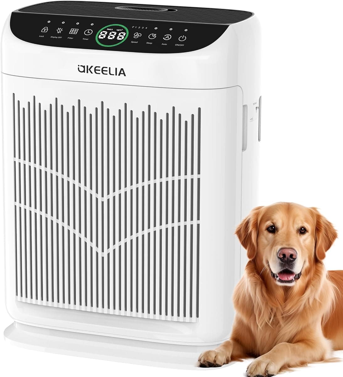 AKEELIA Double-Sided HEPA Air Purifier with PM2.5 Sensor