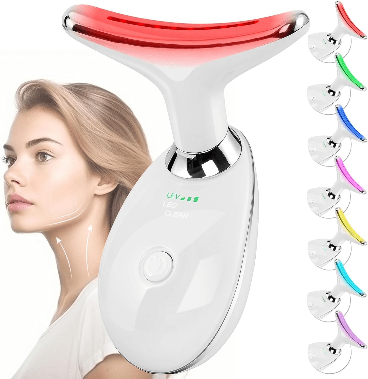 Doset Face and Neck Massager with 7 Color Lights