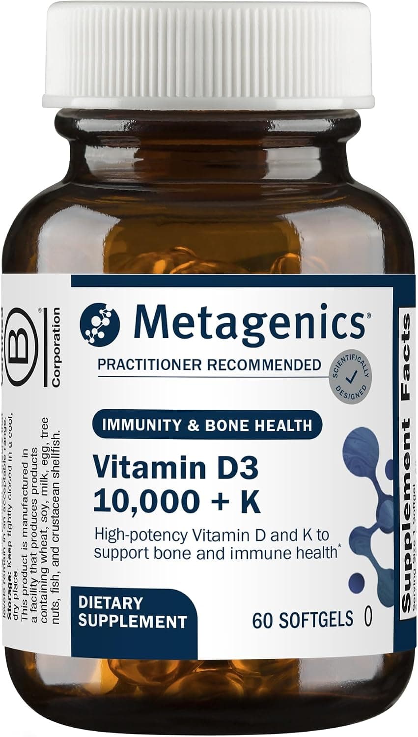Metagenics Vitamin D3 + K2 10,000 IU · 60 Softgels