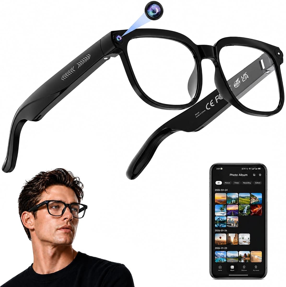 Plunthorn AI Smart Glasses with Camera