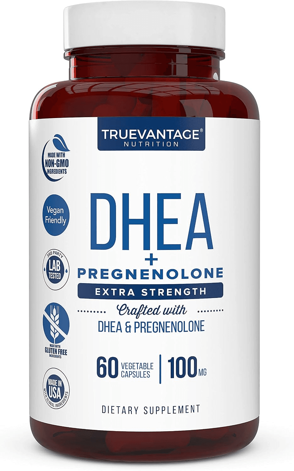 Truevantage Nutrition DHEA 100 mg + Pregnenolone (60 Vegetable Capsules)