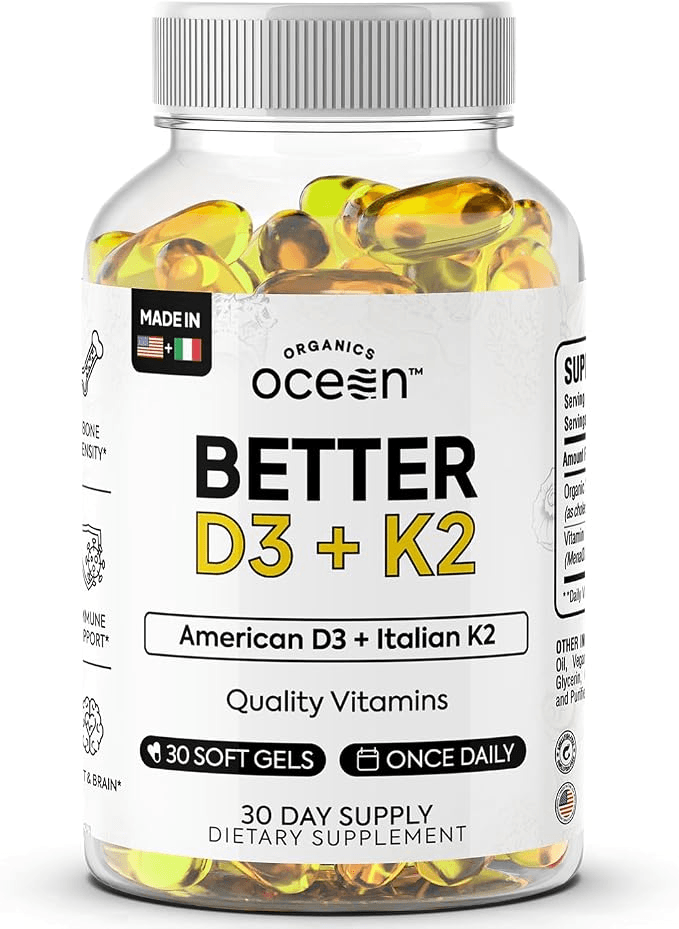 Organics Ocean Better D3+K2 Softgels (30 Count)
