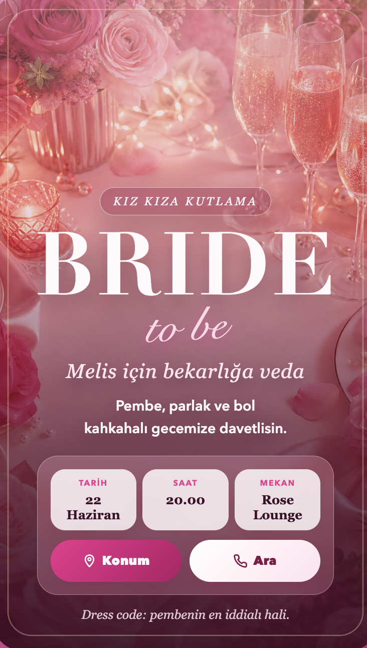 Bride to be davetiyesi