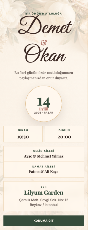 Gül detaylı düğün masası